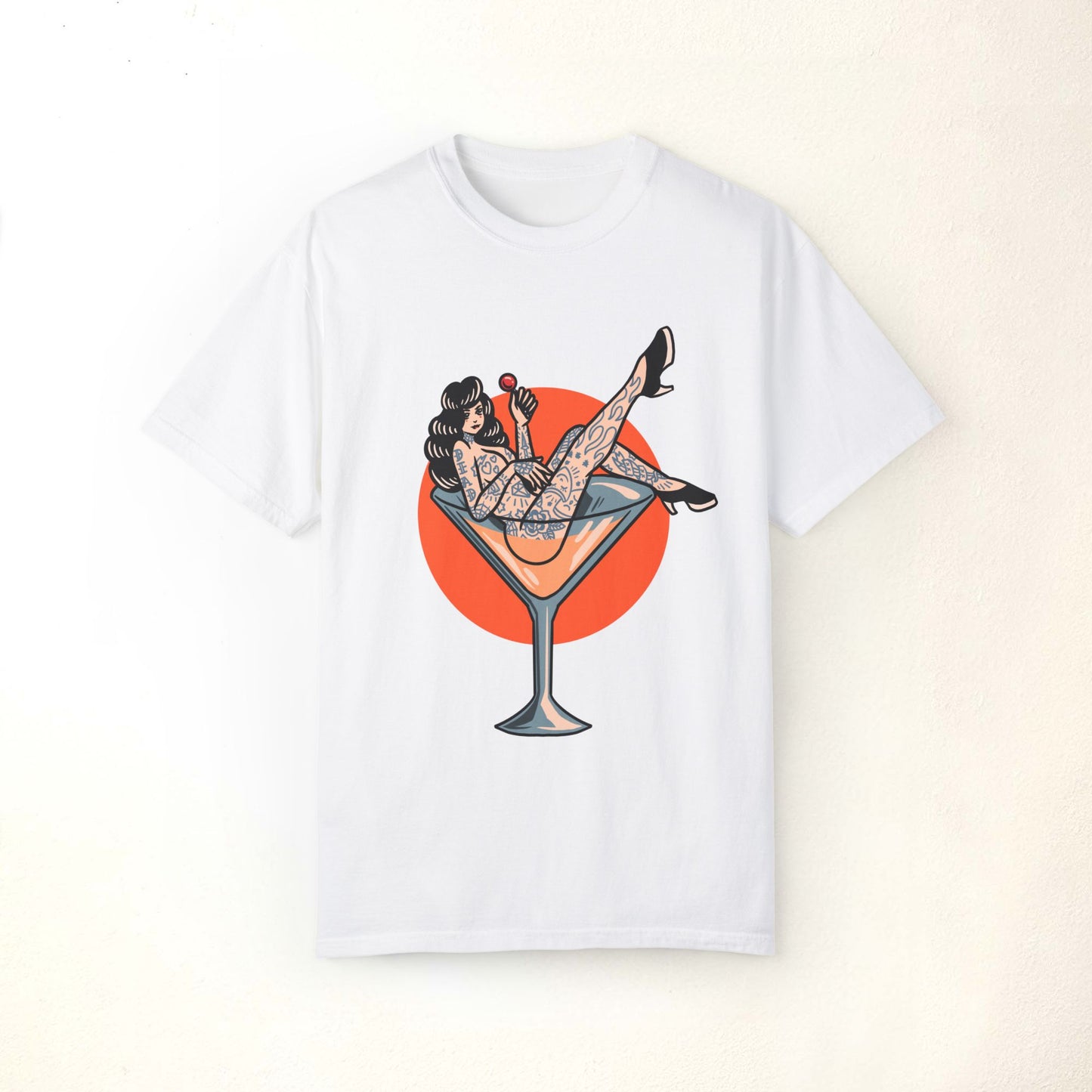 Martini Glass Pinup Girl Shirt