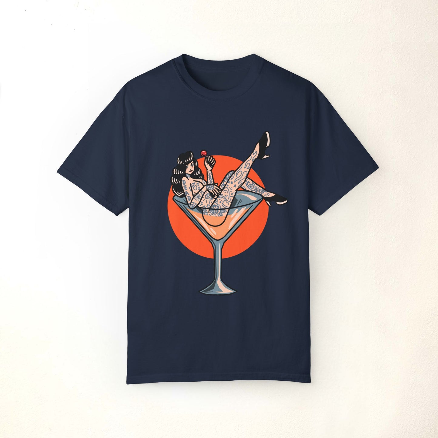 Martini Glass Pinup Girl Shirt