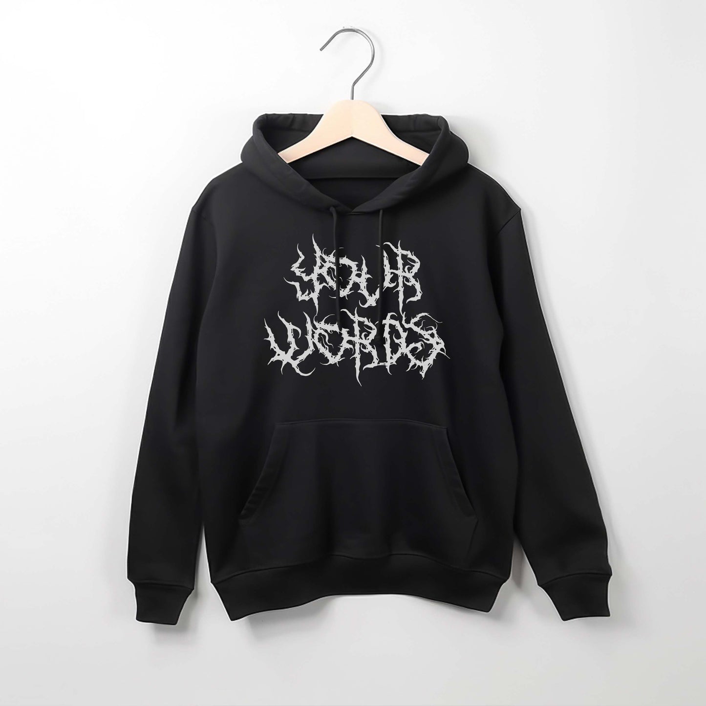 Custom Hoodie with Metalcore Gothic Font