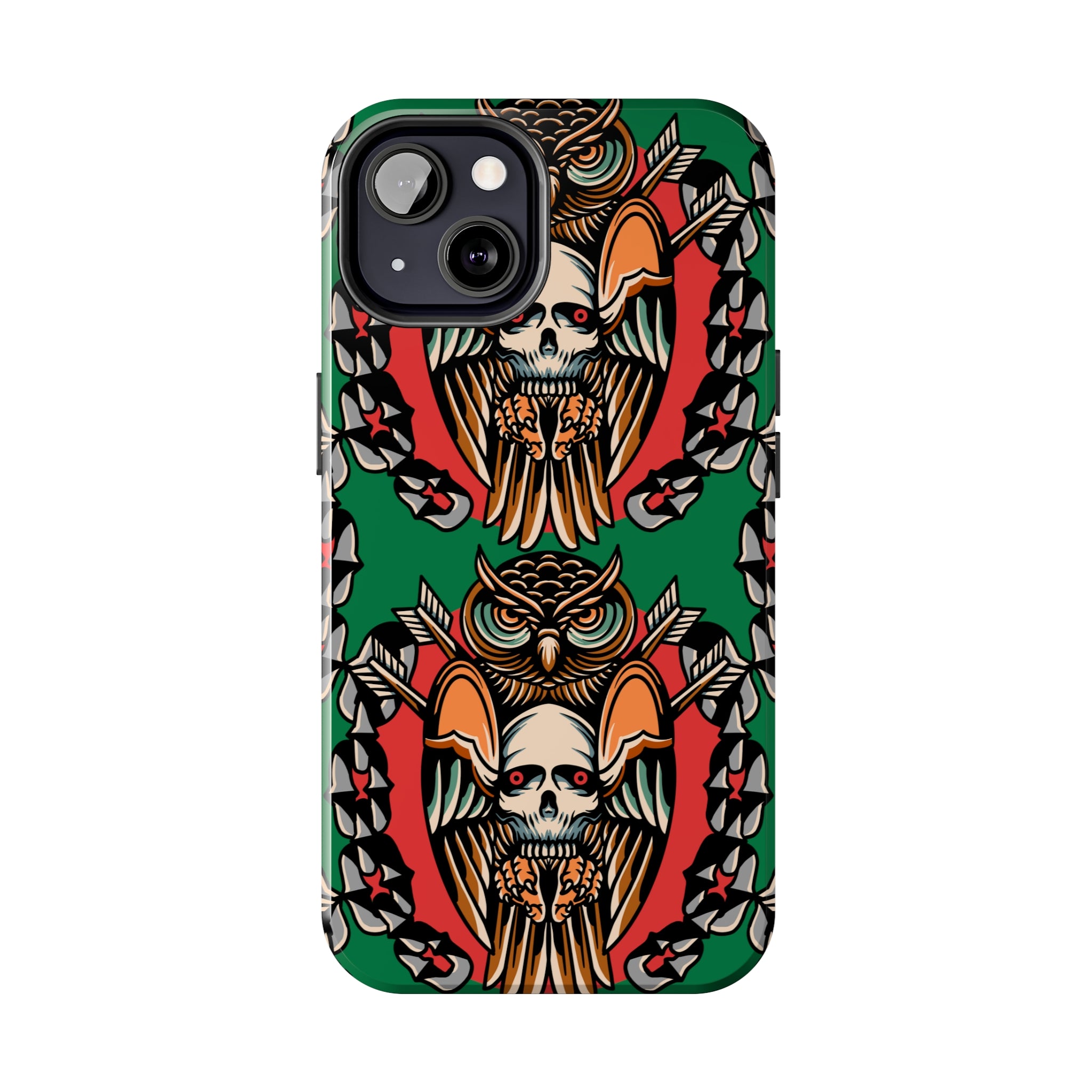 OWL SUGAR SKULL TATTOO iPhone 14 Pro Case